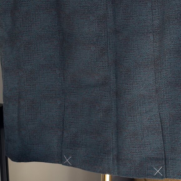 NBW Vintage Ann Taylor 100% Cotton Blue & Grey Tweed Pencil Skirt| US 14 - Picture 9 of 11